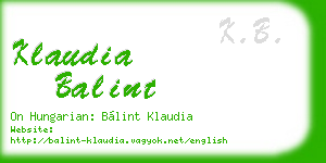 klaudia balint business card