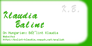 klaudia balint business card